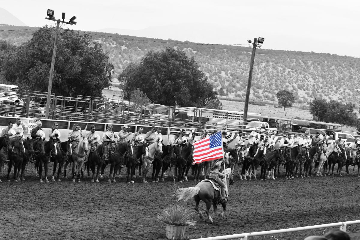 Rodeo and flag